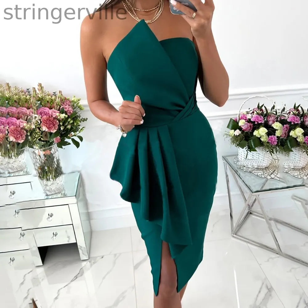Women's Irregular Elegant Sexy Party Dress Wedding Guest Dress