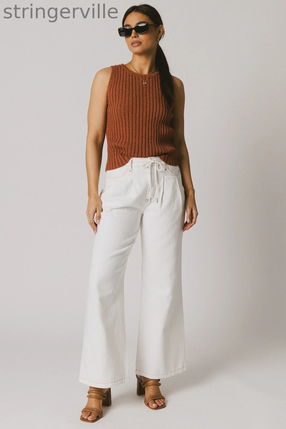 Ribbed Top in Clay