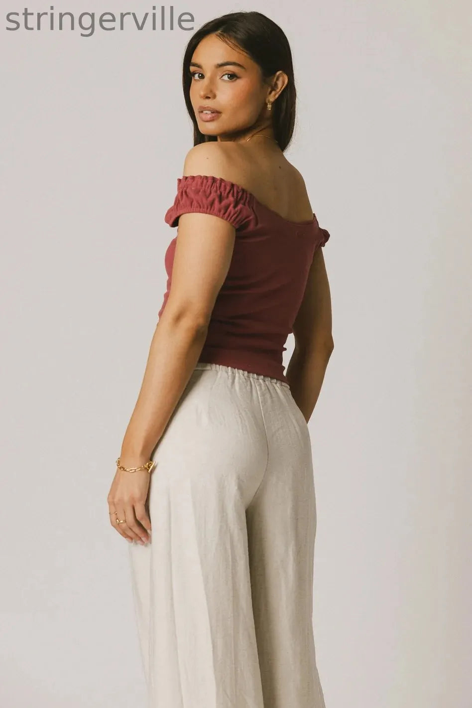 Ribbed Top in Berry