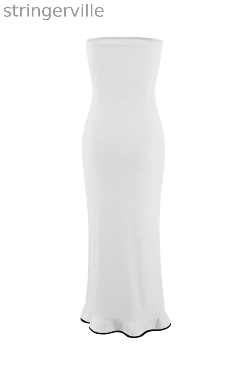 Sexy Stringy Selvedge Strapless One Step Skirt Dresses