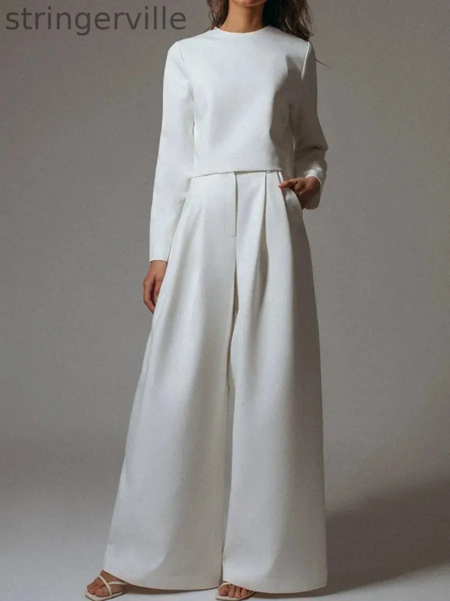 Fashion casual loose solid color two-piece sets