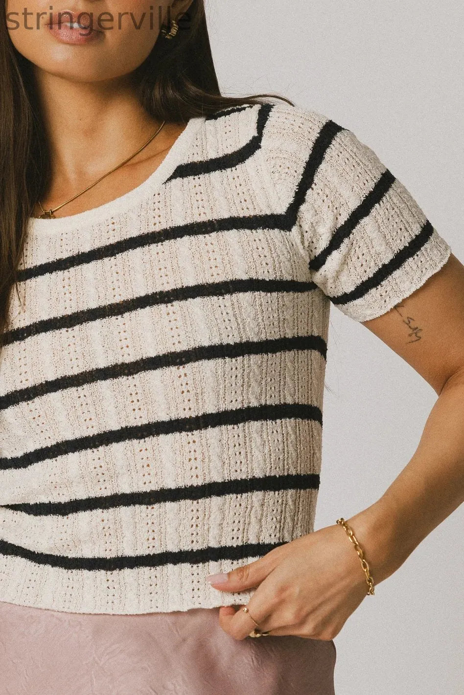 Striped Sweater in Navy