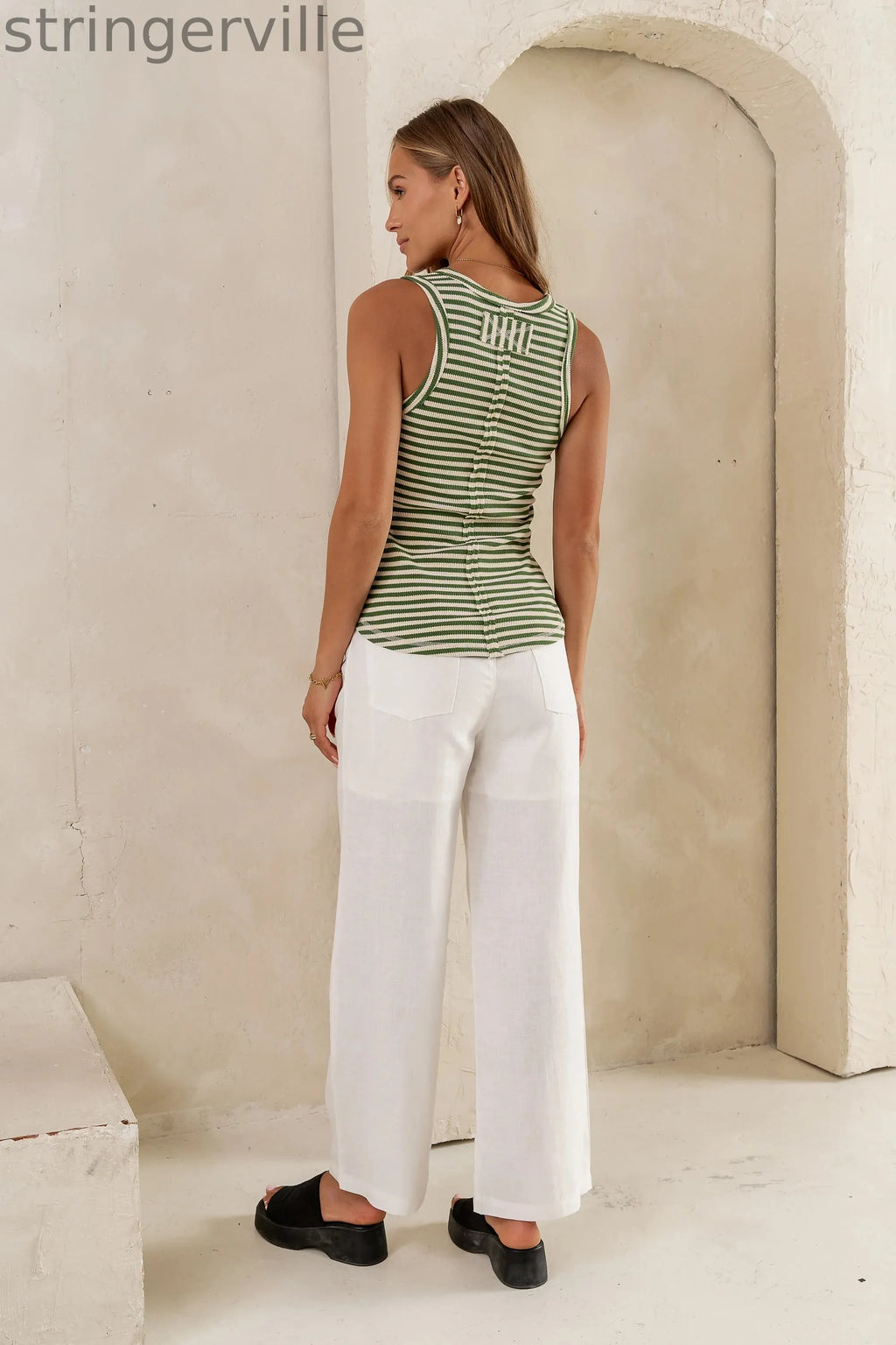 Sailor Striped Tank in Green