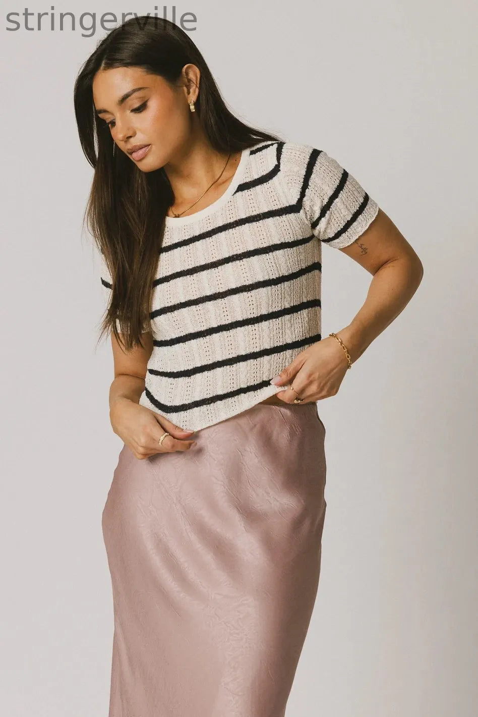 Striped Sweater in Navy