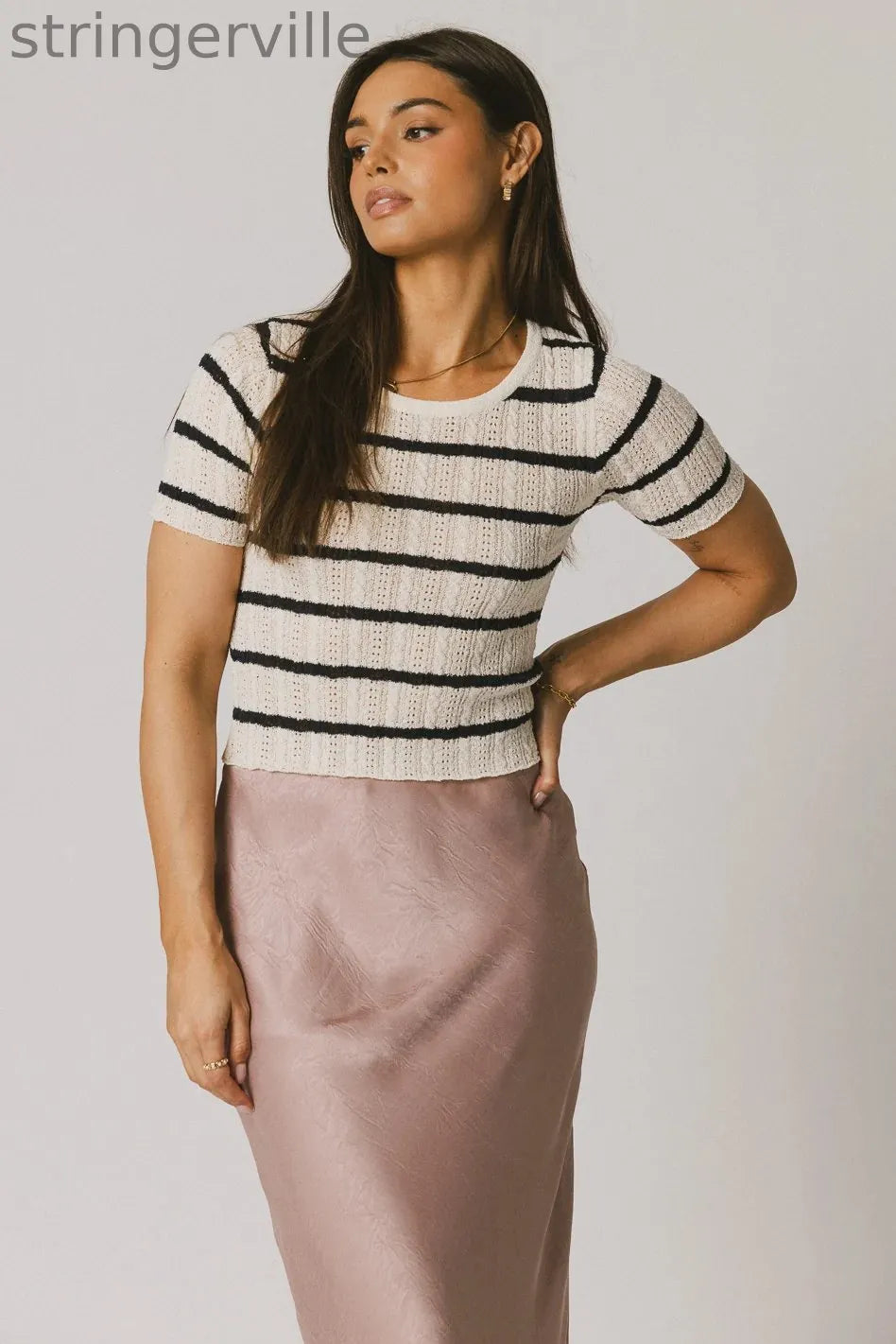 Striped Sweater in Navy