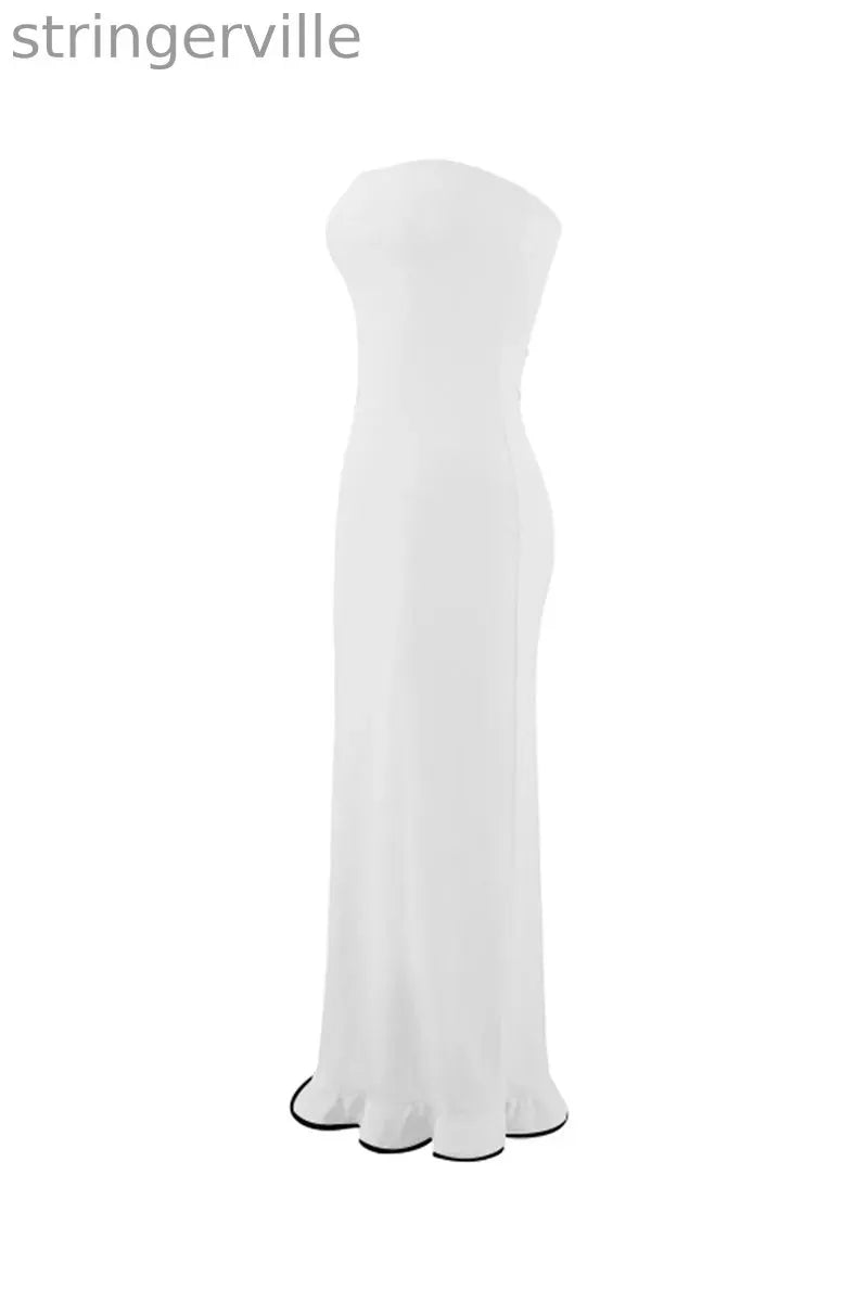 Sexy Stringy Selvedge Strapless One Step Skirt Dresses