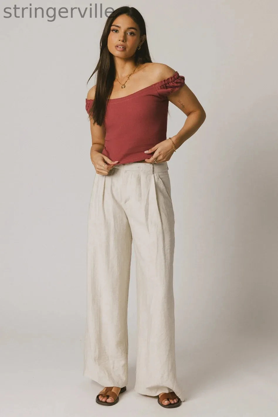 Ribbed Top in Berry
