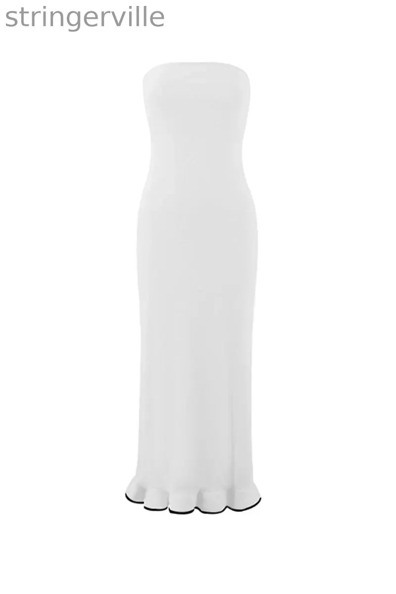 Sexy Stringy Selvedge Strapless One Step Skirt Dresses