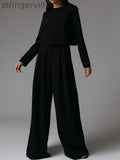 Fashion casual loose solid color two-piece sets