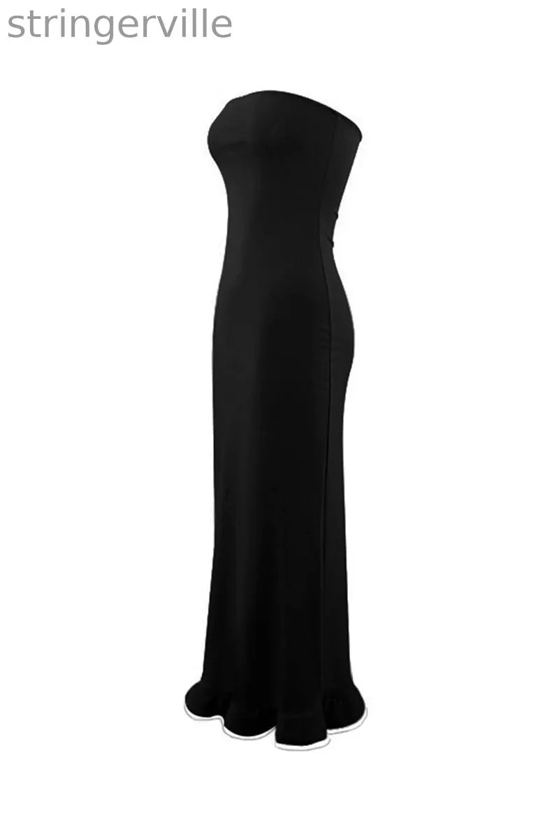 Sexy Stringy Selvedge Strapless One Step Skirt Dresses