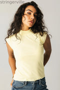 Mock Neck Top in Yellow