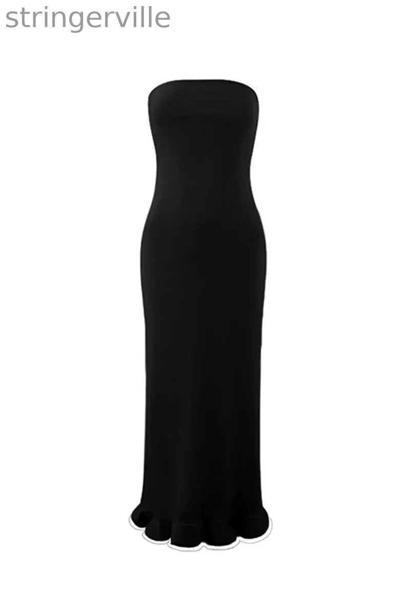 Sexy Stringy Selvedge Strapless One Step Skirt Dresses